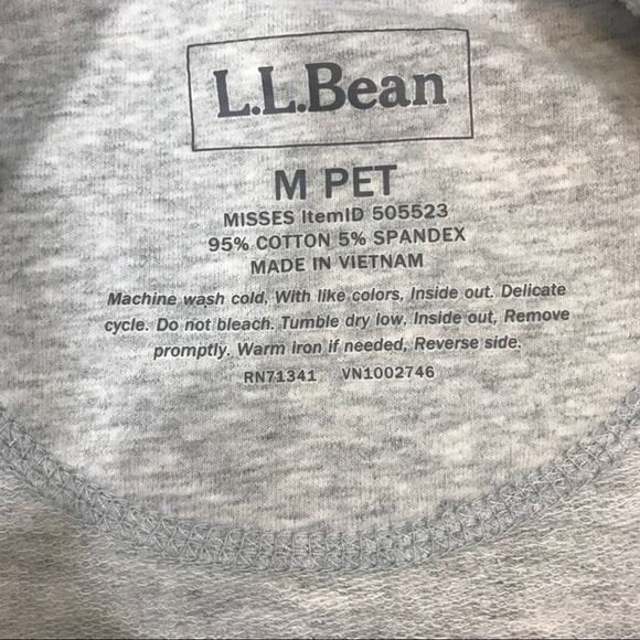 L.L. Bean Cowl Neck Sweatshirt Evergreen Gray Drawstring Tunic Top Womens Med - Picture 6 of 7